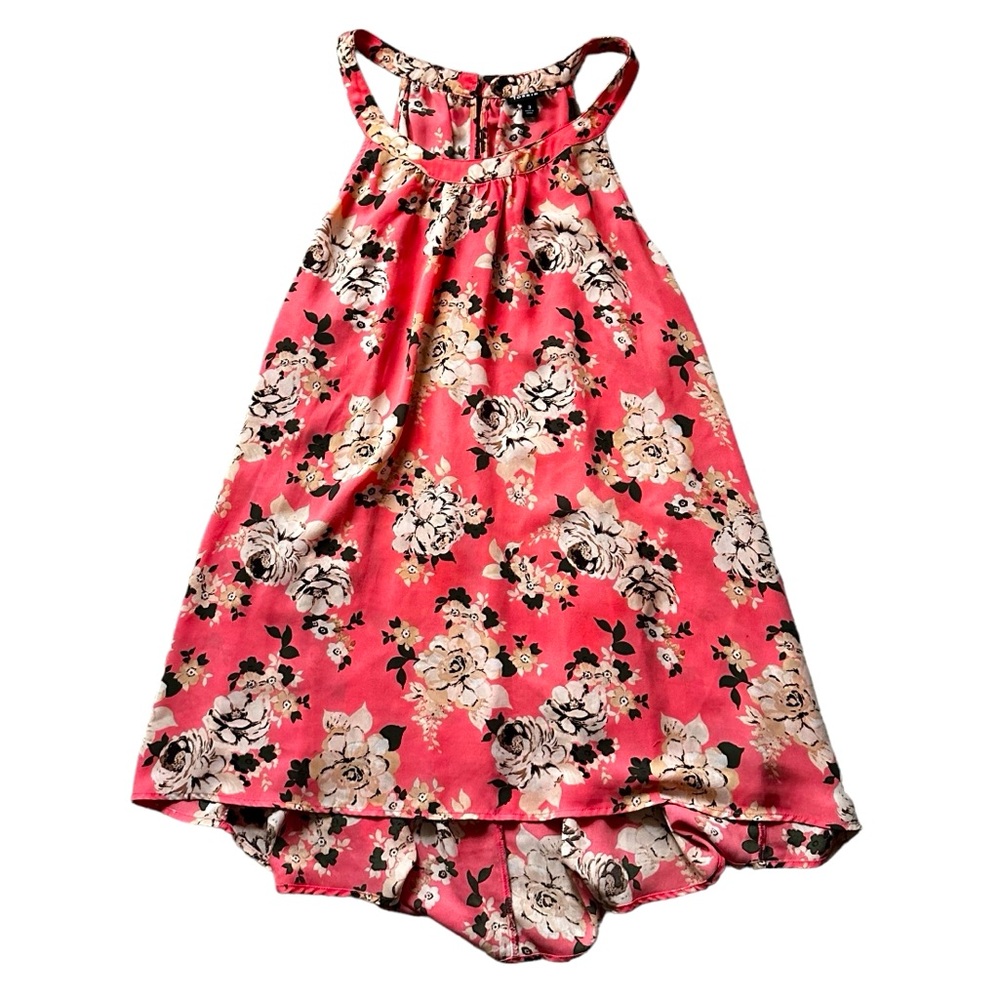 Torrid Flowy Lightweight Floral Roses Plus Size 3X Tunic Top Coral Pink Choker